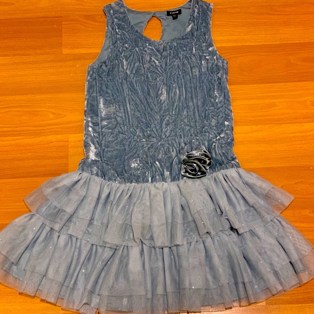 Little girls velvet and tulle party dress